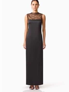 Elliatt Margot Satin Gown in black small B3351